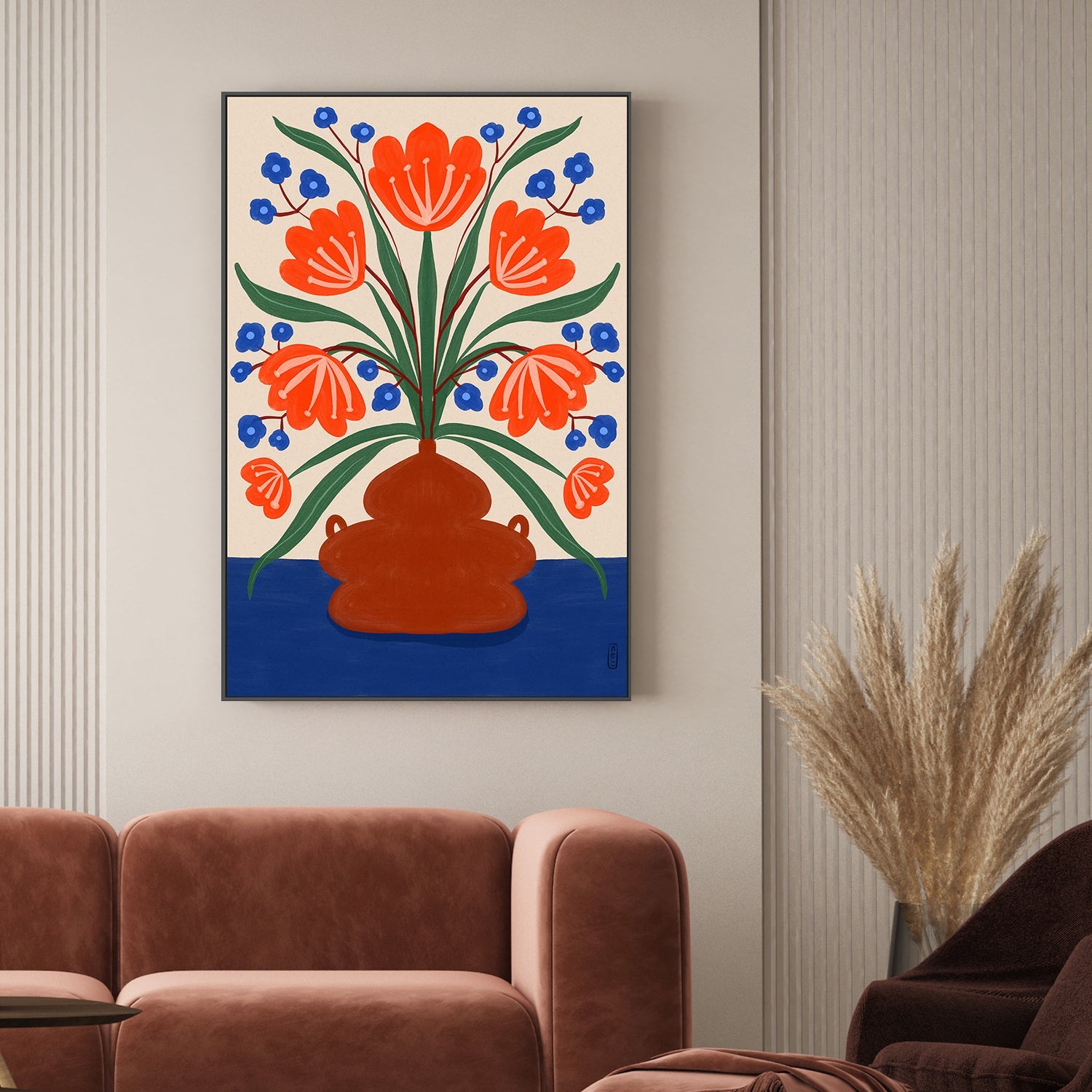 wall-art-print-canvas-poster-framed-Boho Folk Floral Illustration-2
