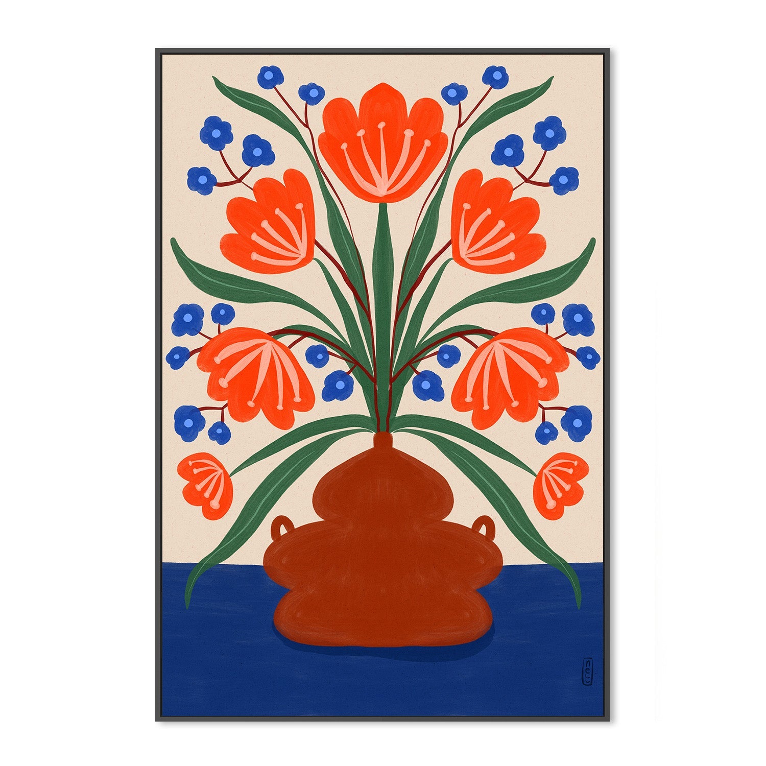wall-art-print-canvas-poster-framed-Boho Folk Floral Illustration-3