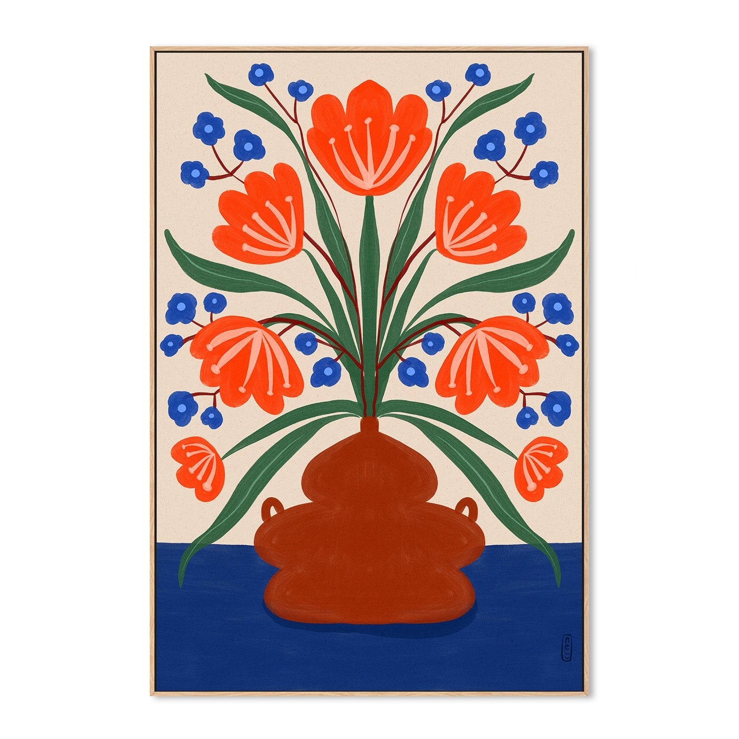 wall-art-print-canvas-poster-framed-Boho Folk Floral Illustration-4