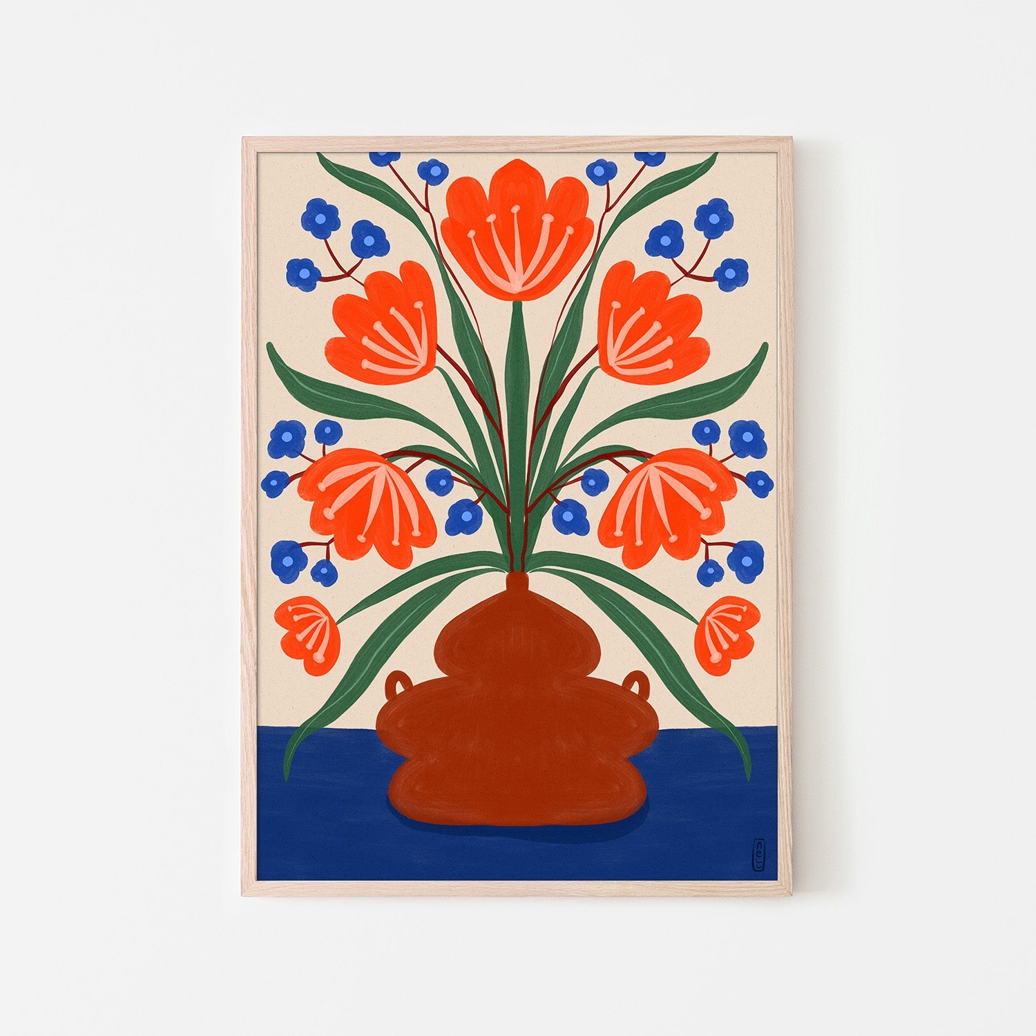 wall-art-print-canvas-poster-framed-Boho Folk Floral Illustration-6