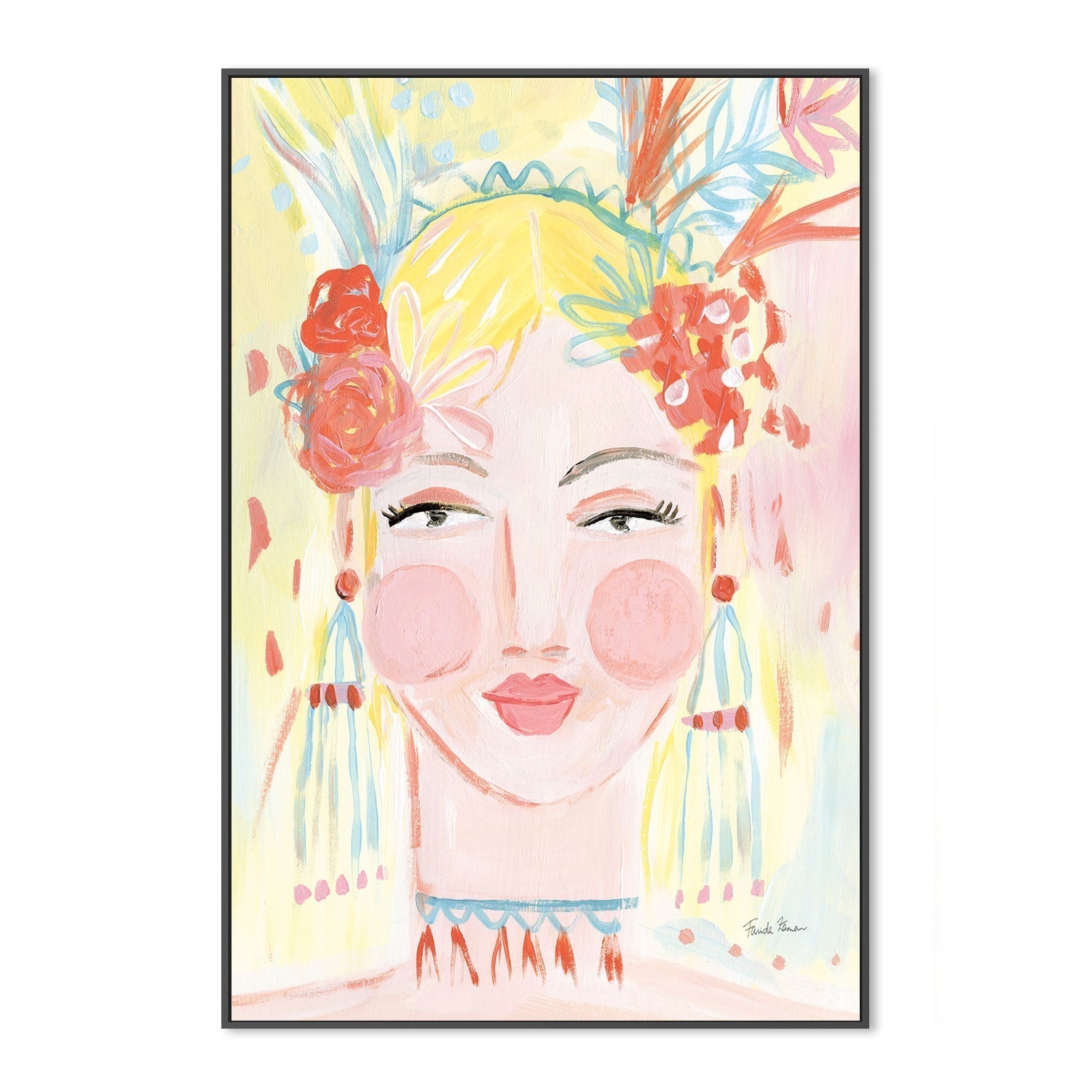 wall-art-print-canvas-poster-framed-Boho Lady, Style A , By Farida Zaman-GIOIA-WALL-ART