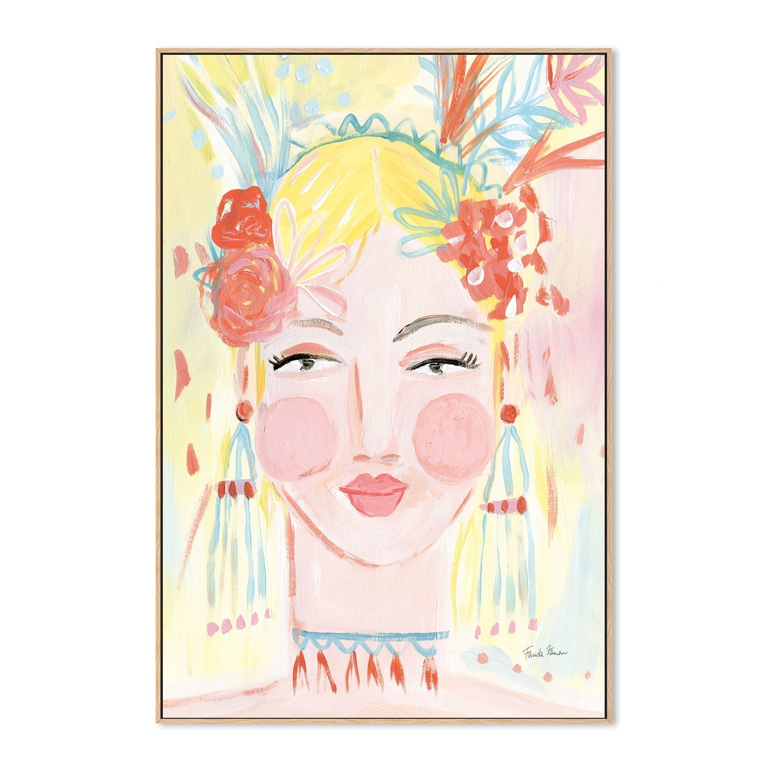 wall-art-print-canvas-poster-framed-Boho Lady, Style A , By Farida Zaman-GIOIA-WALL-ART