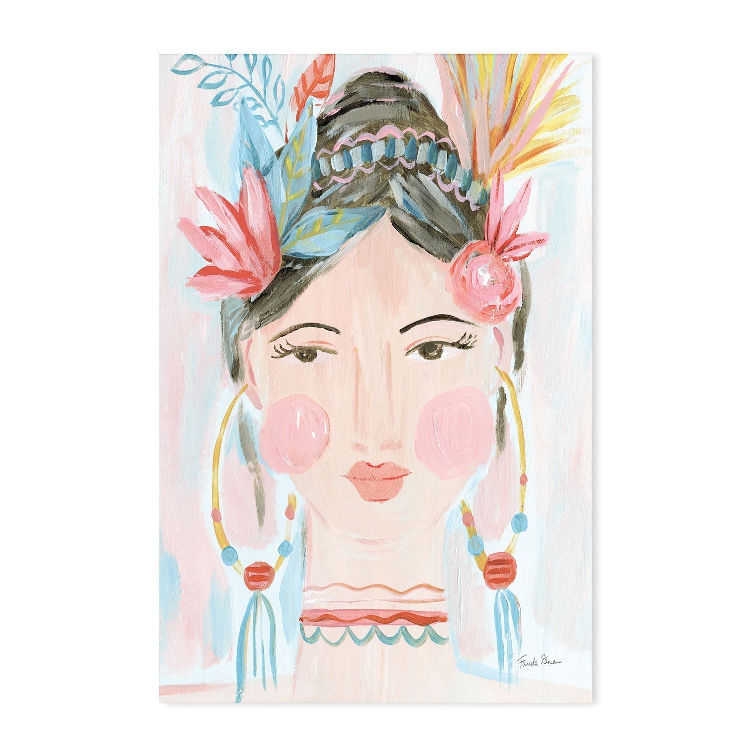wall-art-print-canvas-poster-framed-Boho Lady, Style B , By Farida Zaman-GIOIA-WALL-ART
