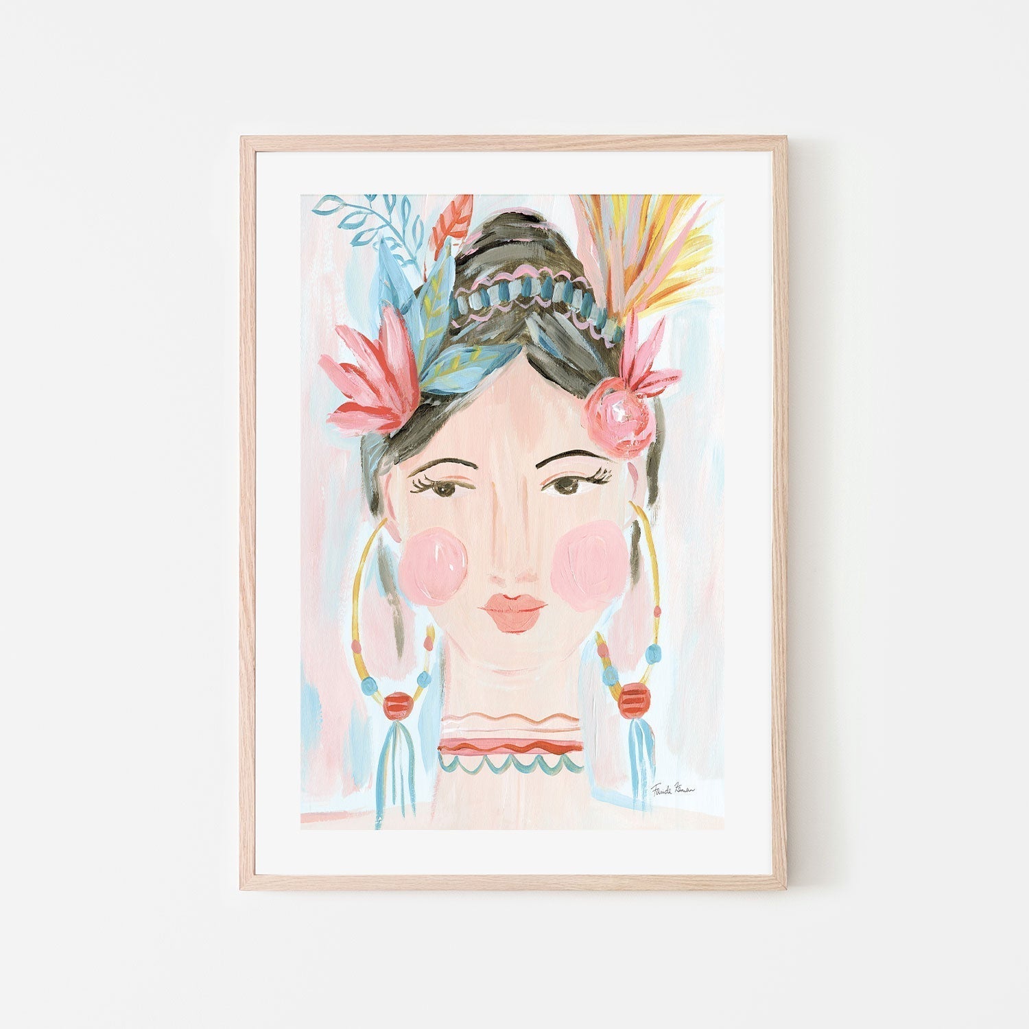 wall-art-print-canvas-poster-framed-Boho Lady, Style B , By Farida Zaman-GIOIA-WALL-ART