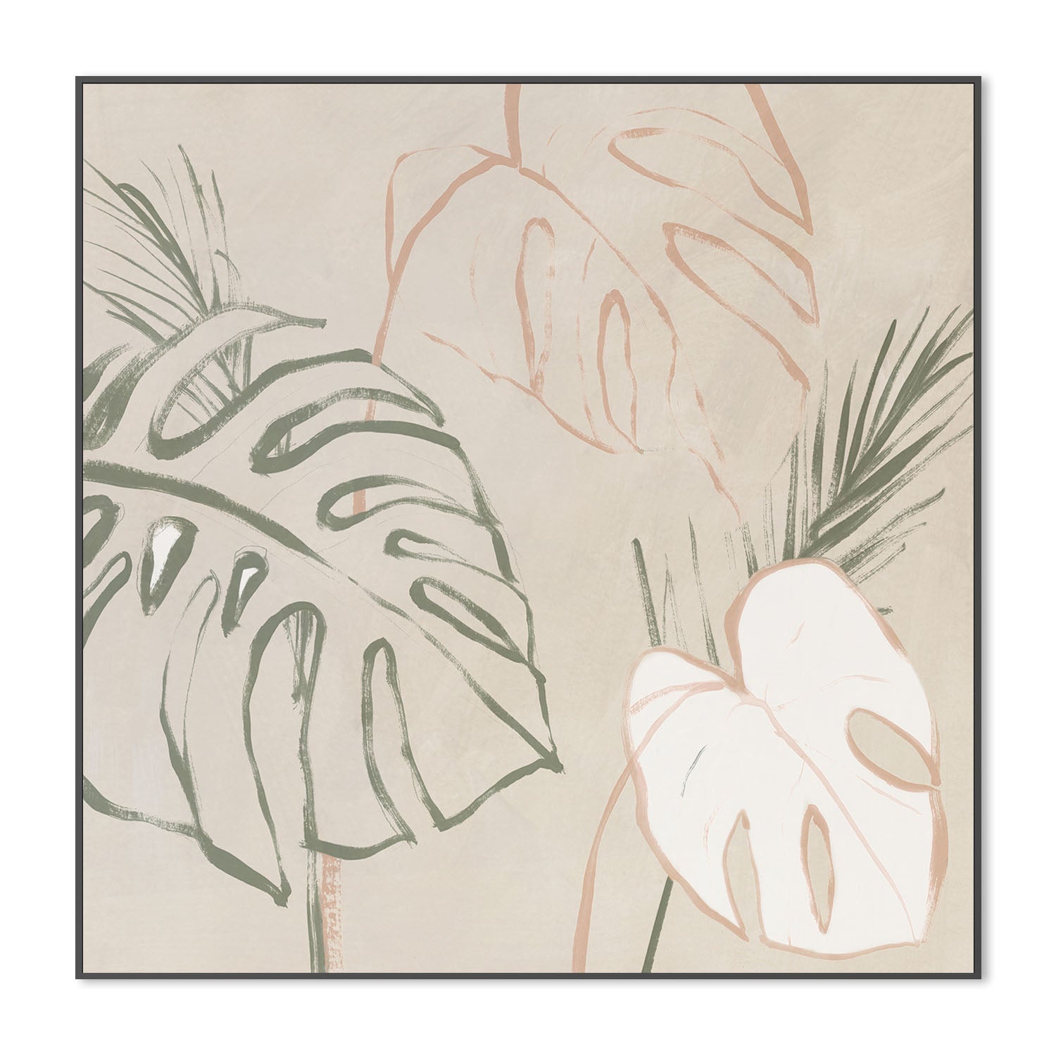 wall-art-print-canvas-poster-framed-Boho Palms, Style B , By Aria K-3