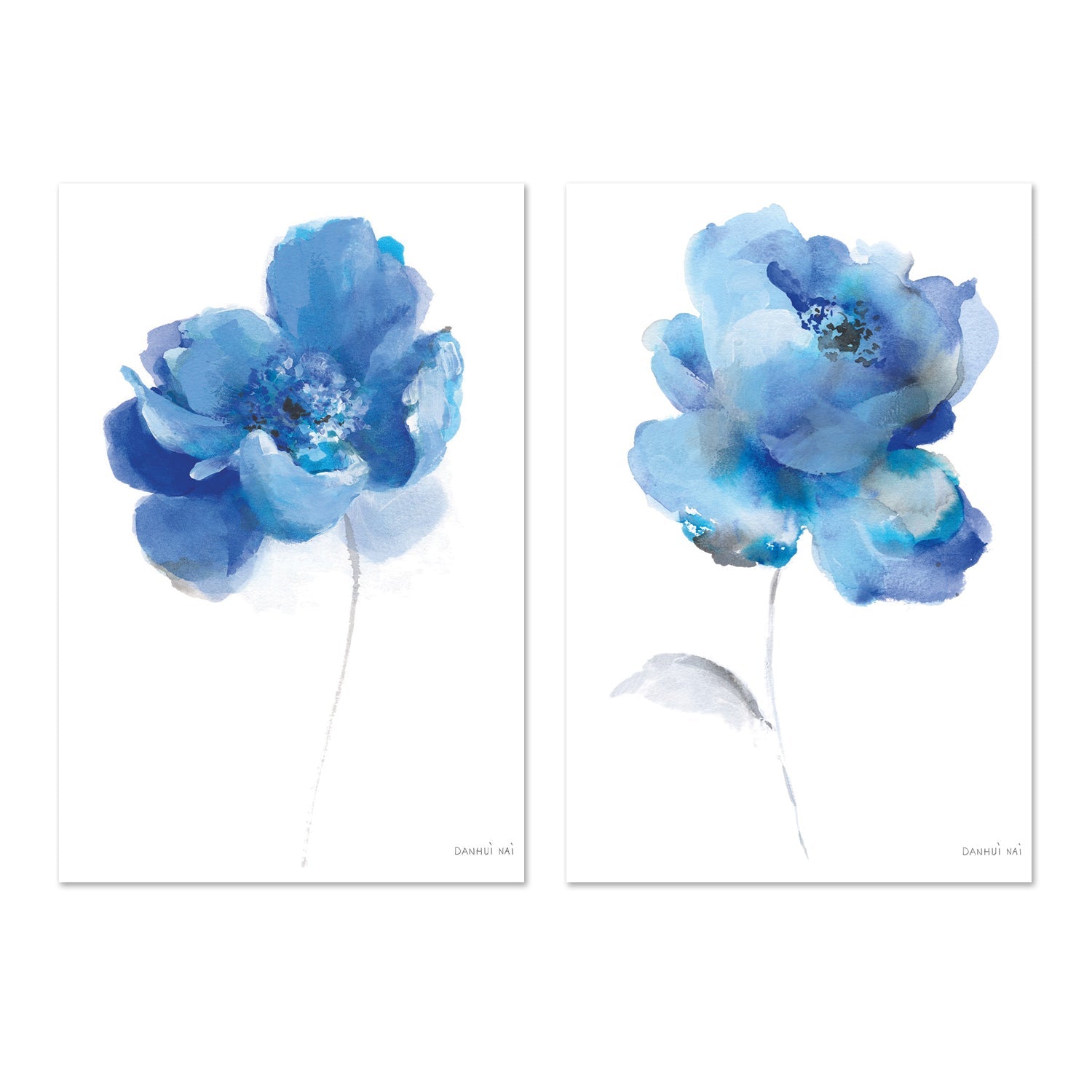 wall-art-print-canvas-poster-framed-Bold Blooming, Style A & B, Set of 2-by-Danhui Nai-Gioia Wall Art