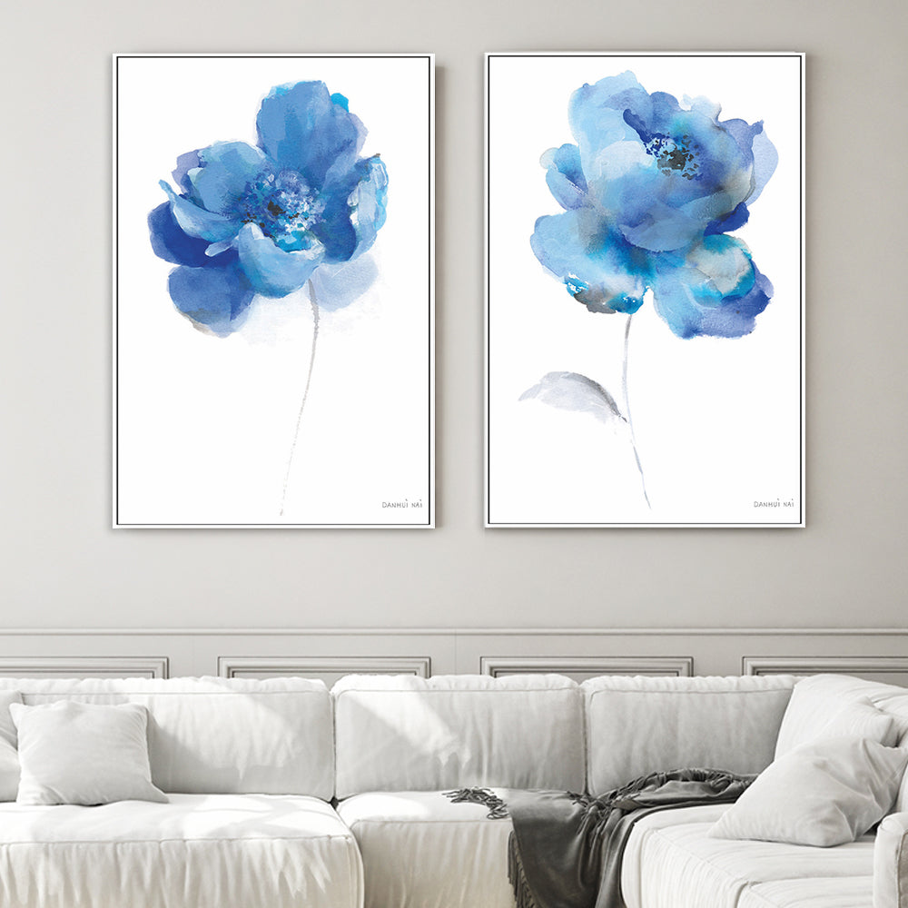 wall-art-print-canvas-poster-framed-Bold Blooming, Style A & B, Set of 2-by-Danhui Nai-Gioia Wall Art