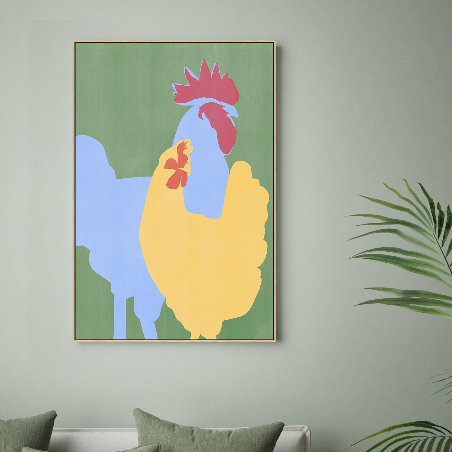 wall-art-print-canvas-poster-framed-Bold Rooster Silhouette-2