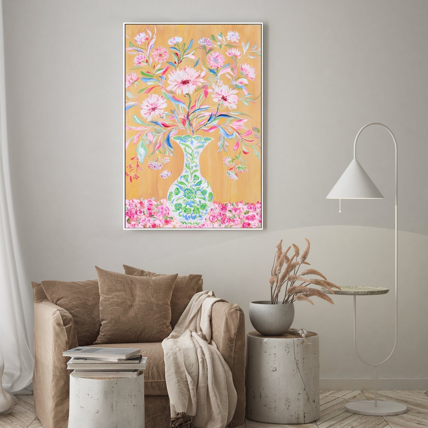 wall-art-print-canvas-poster-framed-Bold Vase Of Flowers , By Nadar Musa-GIOIA-WALL-ART