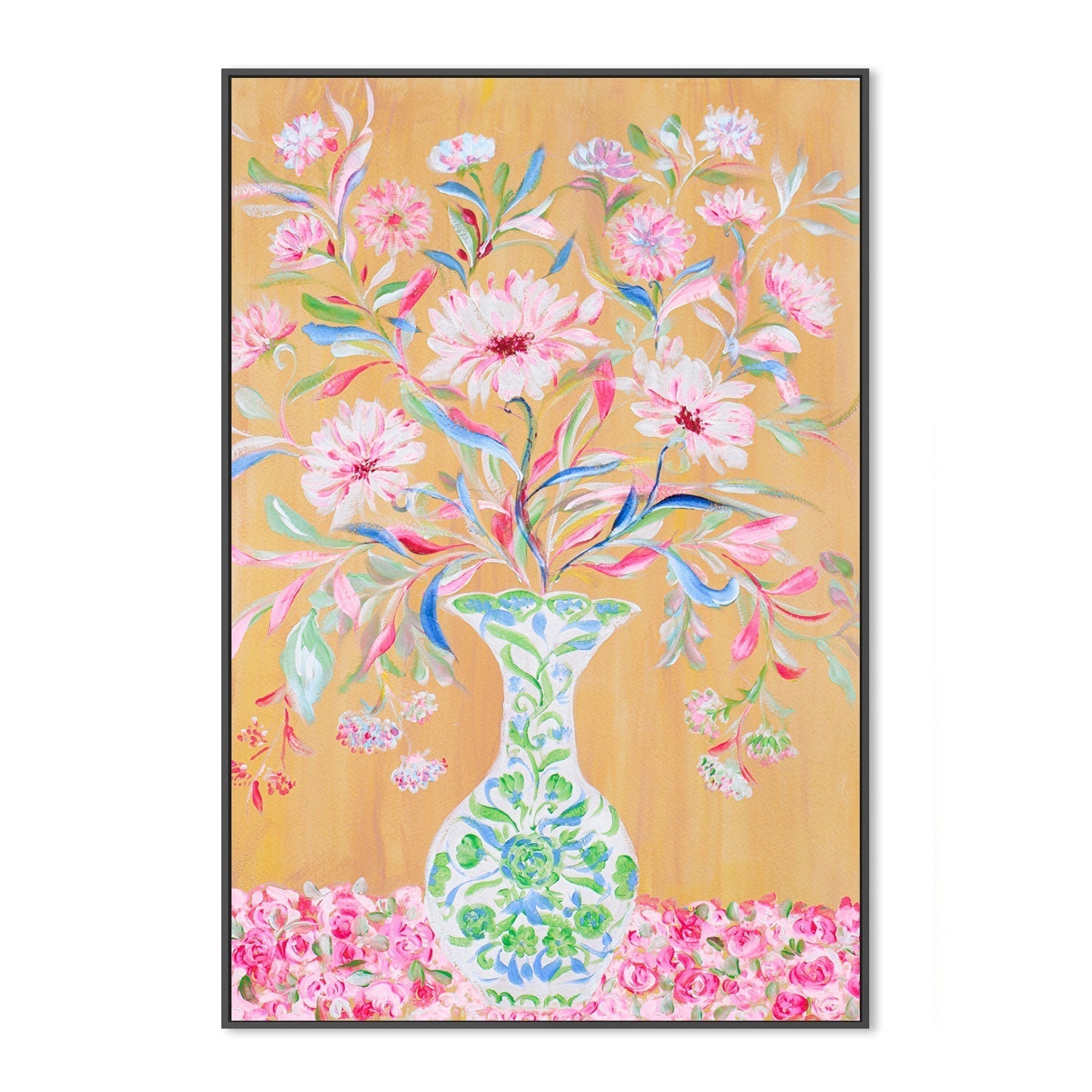 wall-art-print-canvas-poster-framed-Bold Vase Of Flowers , By Nadar Musa-GIOIA-WALL-ART