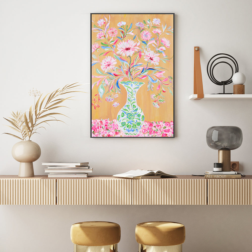wall-art-print-canvas-poster-framed-Bold Vase Of Flowers , By Nadar Musa-GIOIA-WALL-ART