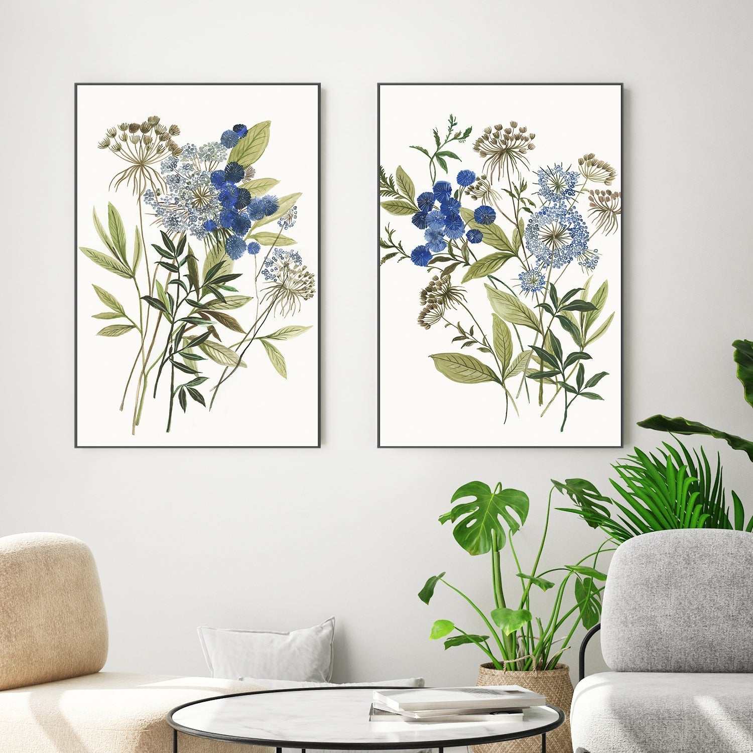 wall-art-print-canvas-poster-framed-Botana, Style A & B, Set Of 2 , By Asia Jensen-2