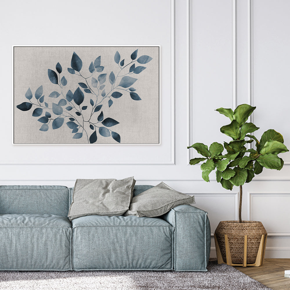 wall-art-print-canvas-poster-framed-Botanical Single Blue-by-Dear Musketeer Studio-Gioia Wall Art