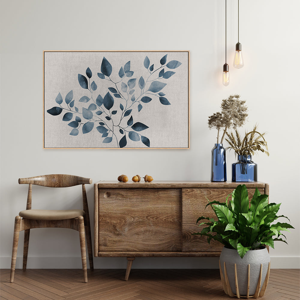 wall-art-print-canvas-poster-framed-Botanical Single Blue-by-Dear Musketeer Studio-Gioia Wall Art