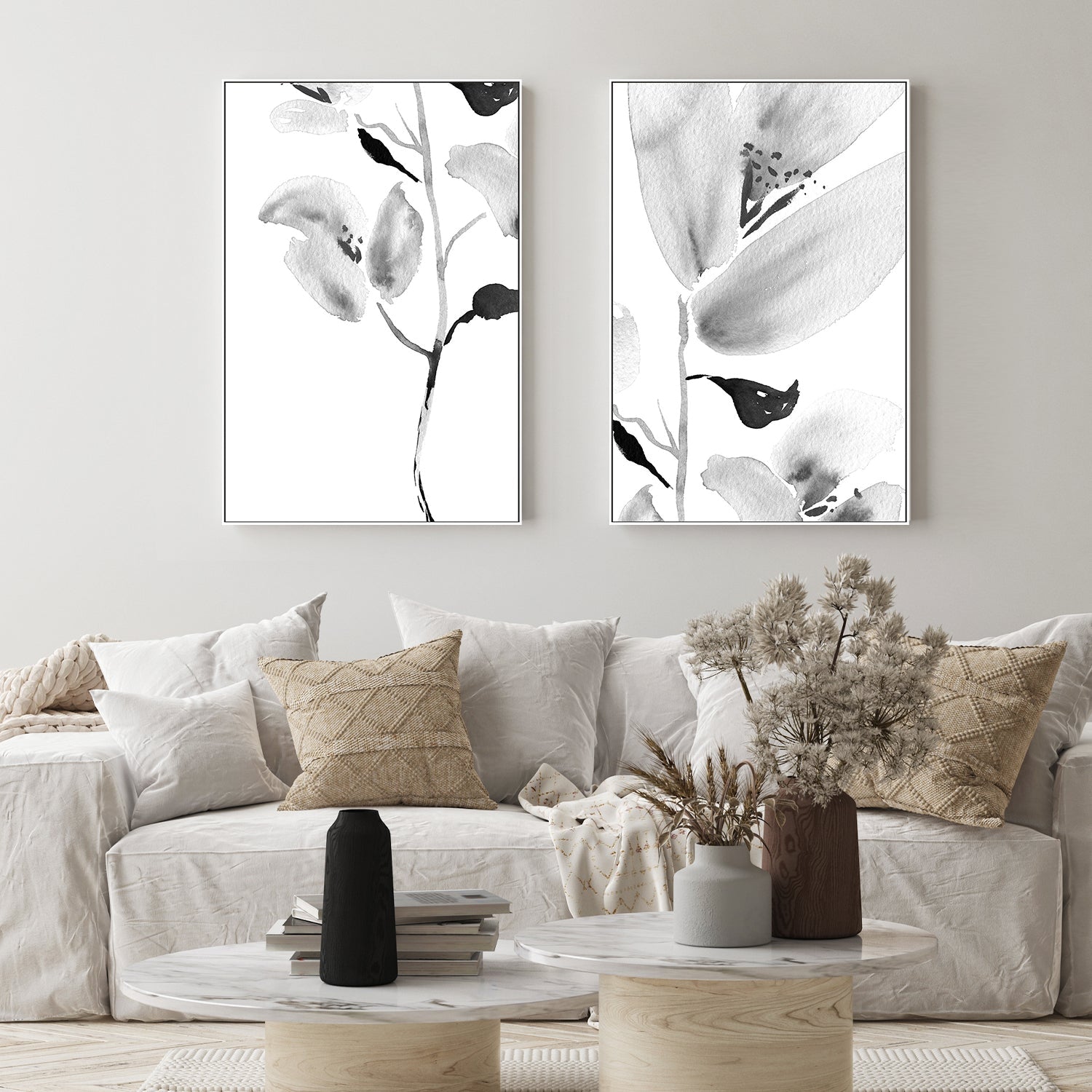 wall-art-print-canvas-poster-framed-Botanical, Style A & B, Set Of 2 , By Danushka Abeygoda-2