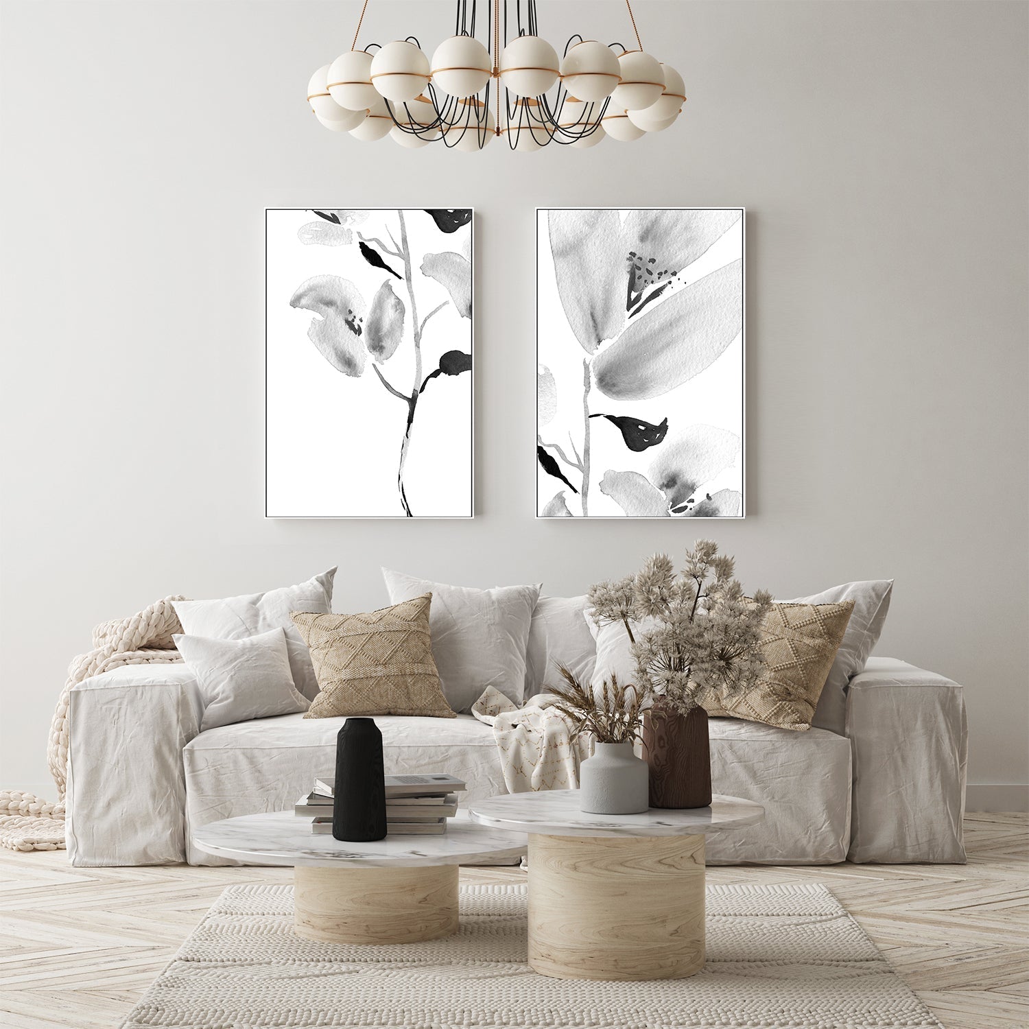 wall-art-print-canvas-poster-framed-Botanical, Style A & B, Set Of 2 , By Danushka Abeygoda-7