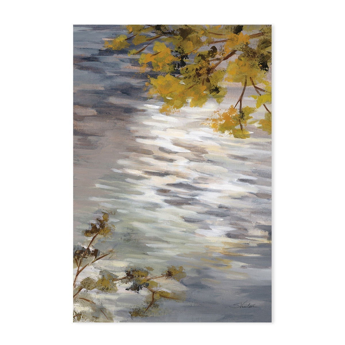wall-art-print-canvas-poster-framed-Branches and Ripples-by-Silvia Vassileva-Gioia Wall Art