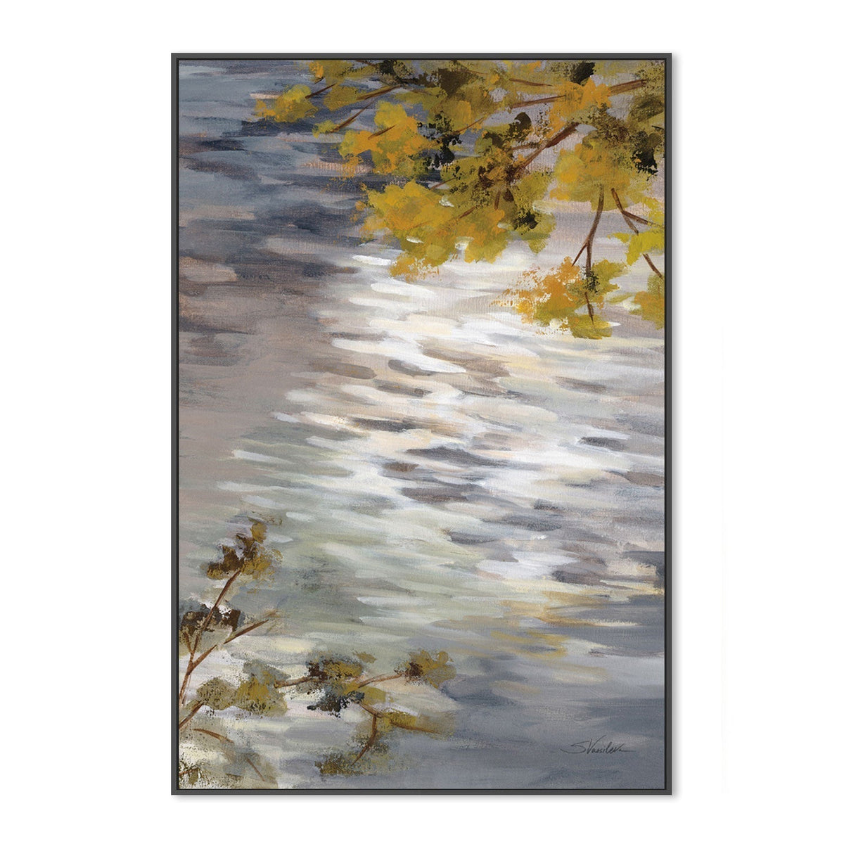 wall-art-print-canvas-poster-framed-Branches and Ripples-by-Silvia Vassileva-Gioia Wall Art