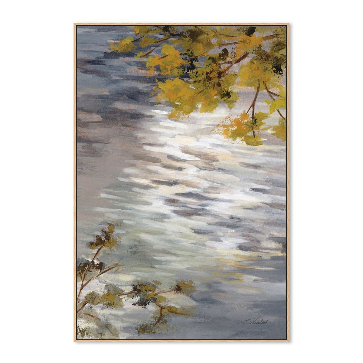 wall-art-print-canvas-poster-framed-Branches and Ripples-by-Silvia Vassileva-Gioia Wall Art