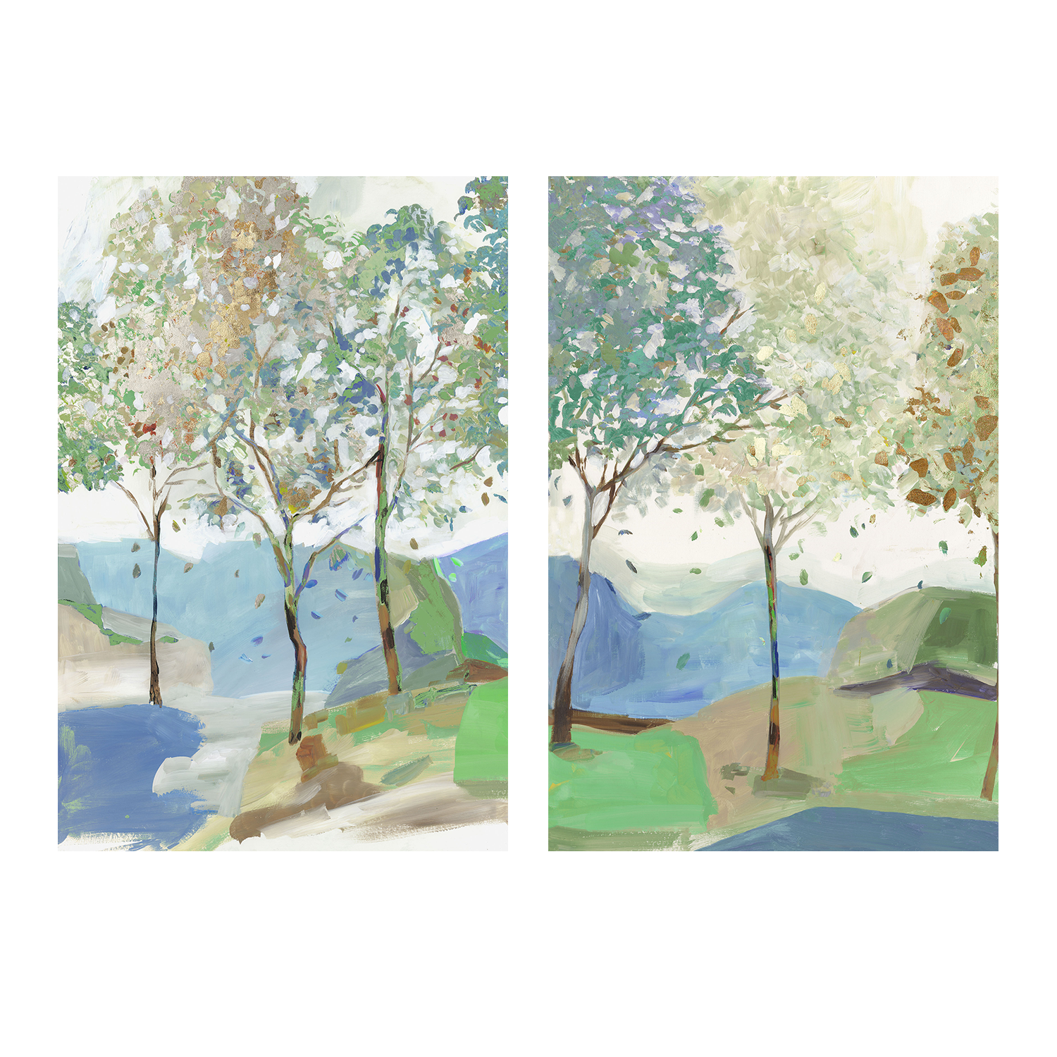 wall-art-print-canvas-poster-framed-Breezy Landscape, Style A & B, Set Of 2-1
