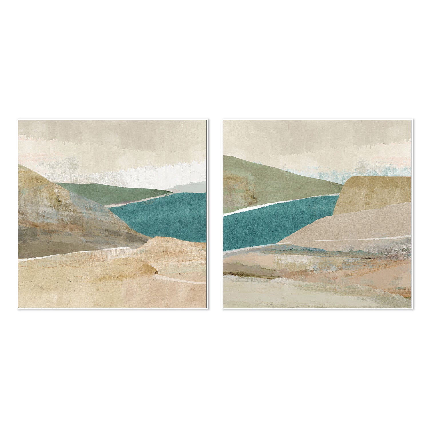 wall-art-print-canvas-poster-framed-Bright Stone Bay, Style A & B, Set Of 2 , By Flora Kouta-5