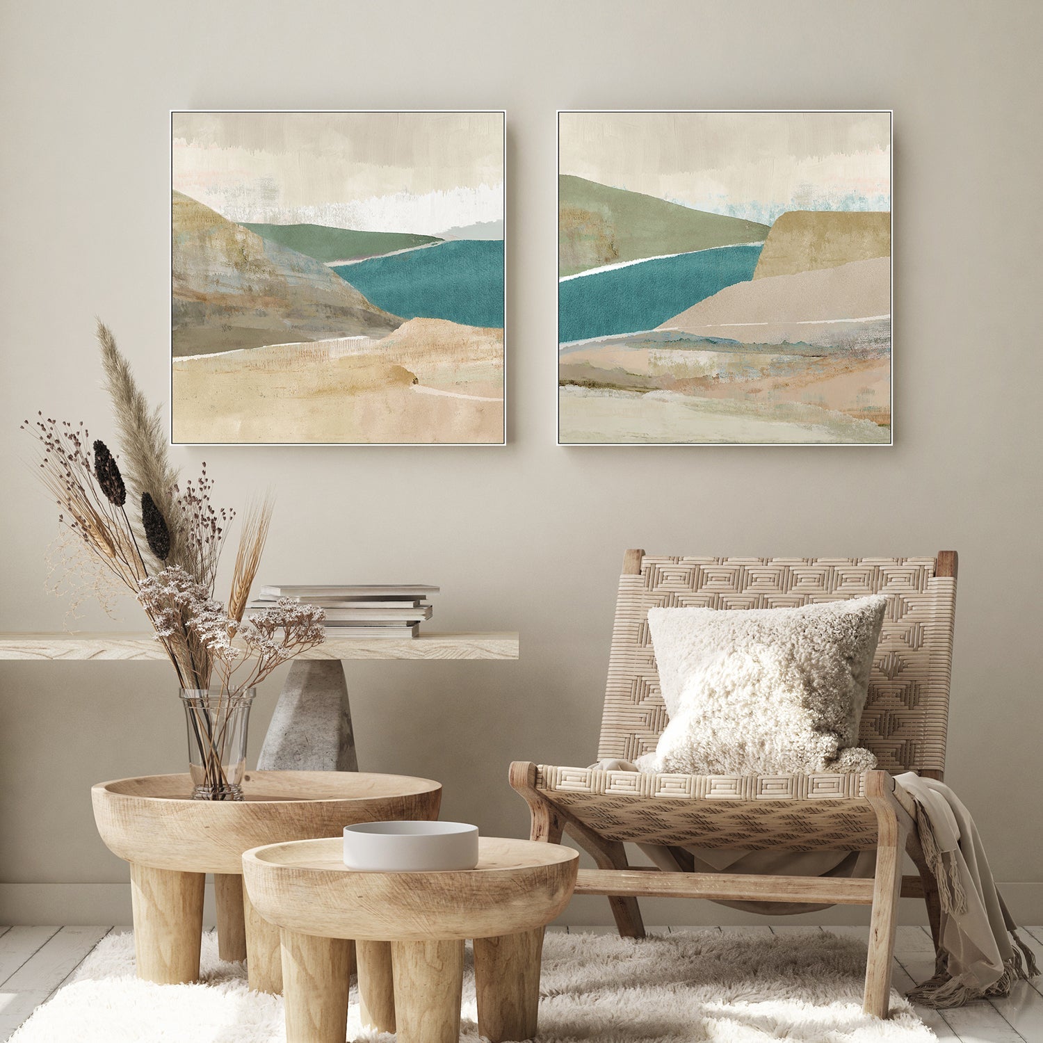 wall-art-print-canvas-poster-framed-Bright Stone Bay, Style A & B, Set Of 2 , By Flora Kouta-7