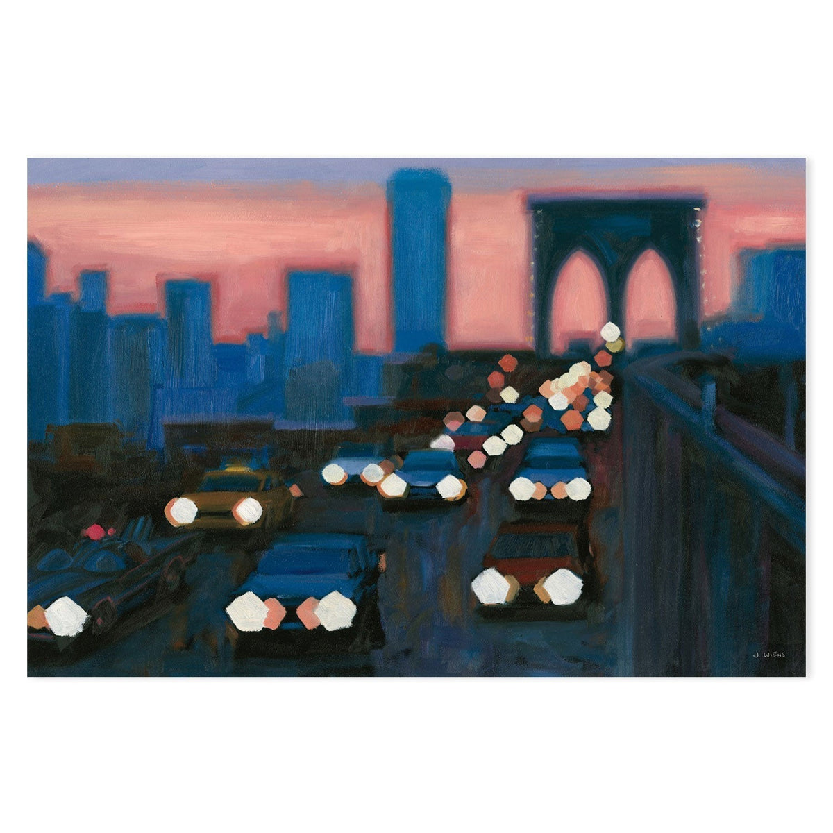 wall-art-print-canvas-poster-framed-Brooklyn Bridge Evening, Style A-by-James Wiens-Gioia Wall Art