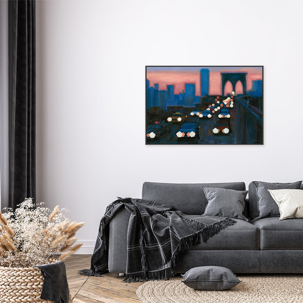 wall-art-print-canvas-poster-framed-Brooklyn Bridge Evening, Style A-by-James Wiens-Gioia Wall Art