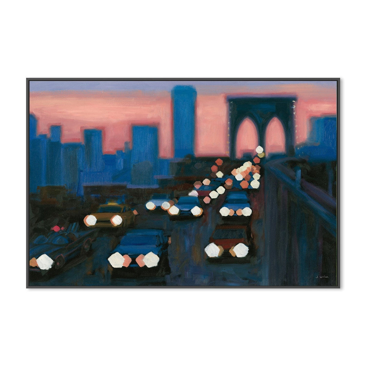 wall-art-print-canvas-poster-framed-Brooklyn Bridge Evening, Style A-by-James Wiens-Gioia Wall Art
