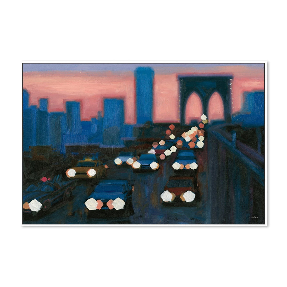 wall-art-print-canvas-poster-framed-Brooklyn Bridge Evening, Style A-by-James Wiens-Gioia Wall Art