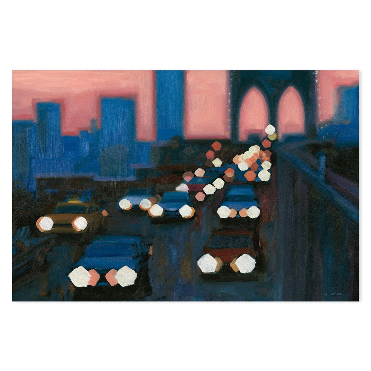 wall-art-print-canvas-poster-framed-Brooklyn Bridge Evening, Style B-by-James Wiens-Gioia Wall Art