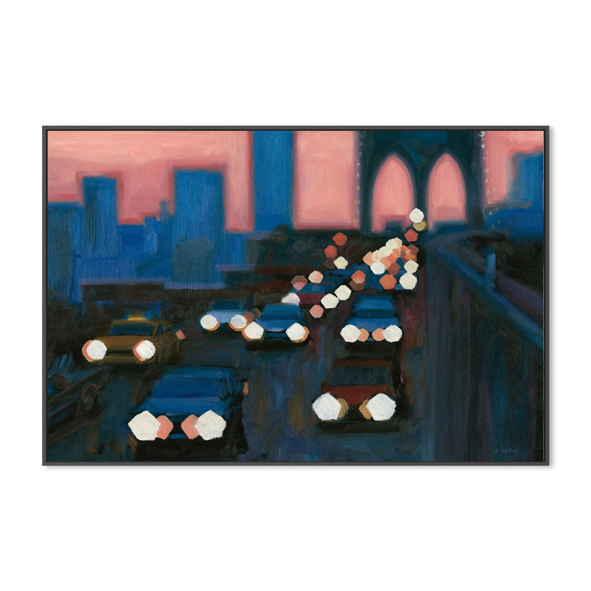 wall-art-print-canvas-poster-framed-Brooklyn Bridge Evening, Style B-by-James Wiens-Gioia Wall Art