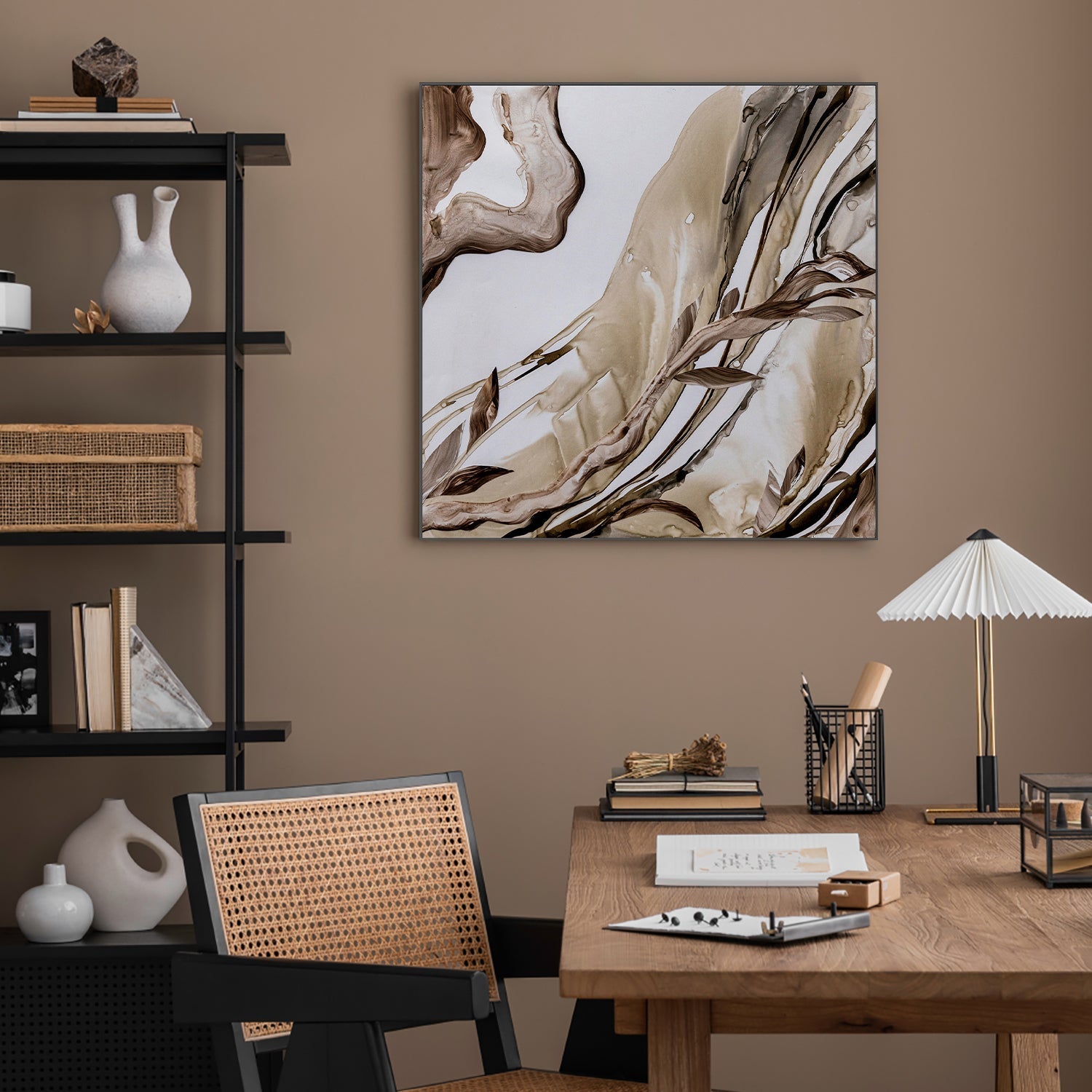 wall-art-print-canvas-poster-framed-Brown Abstract , By Amelia Aveline-7
