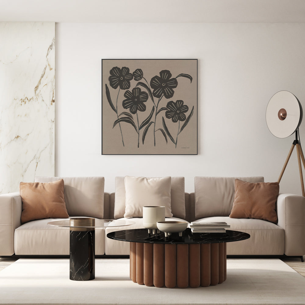 wall-art-print-canvas-poster-framed-Brown Abstract Flowers, Style A , By Danhui Nai-GIOIA-WALL-ART