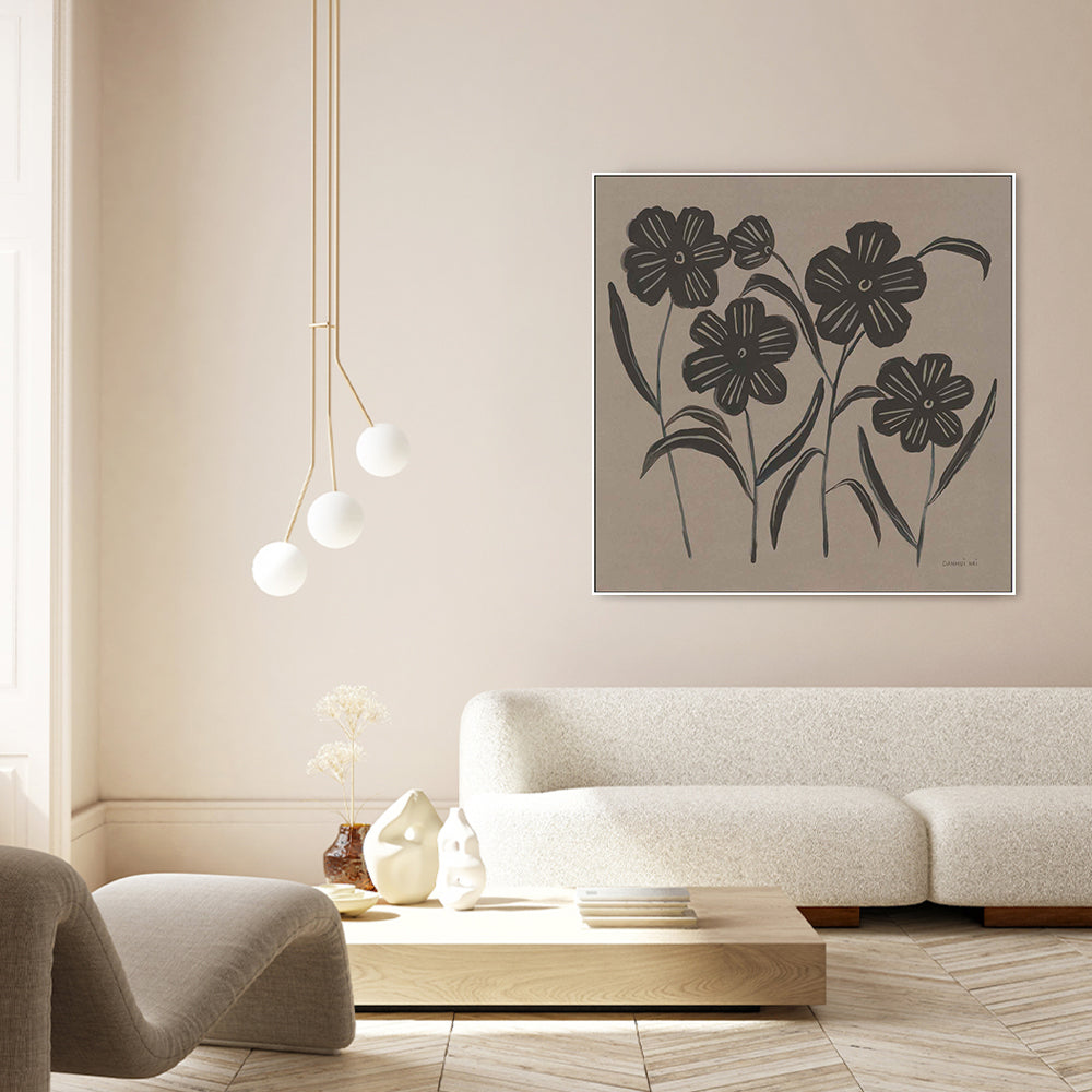 wall-art-print-canvas-poster-framed-Brown Abstract Flowers, Style A , By Danhui Nai-GIOIA-WALL-ART