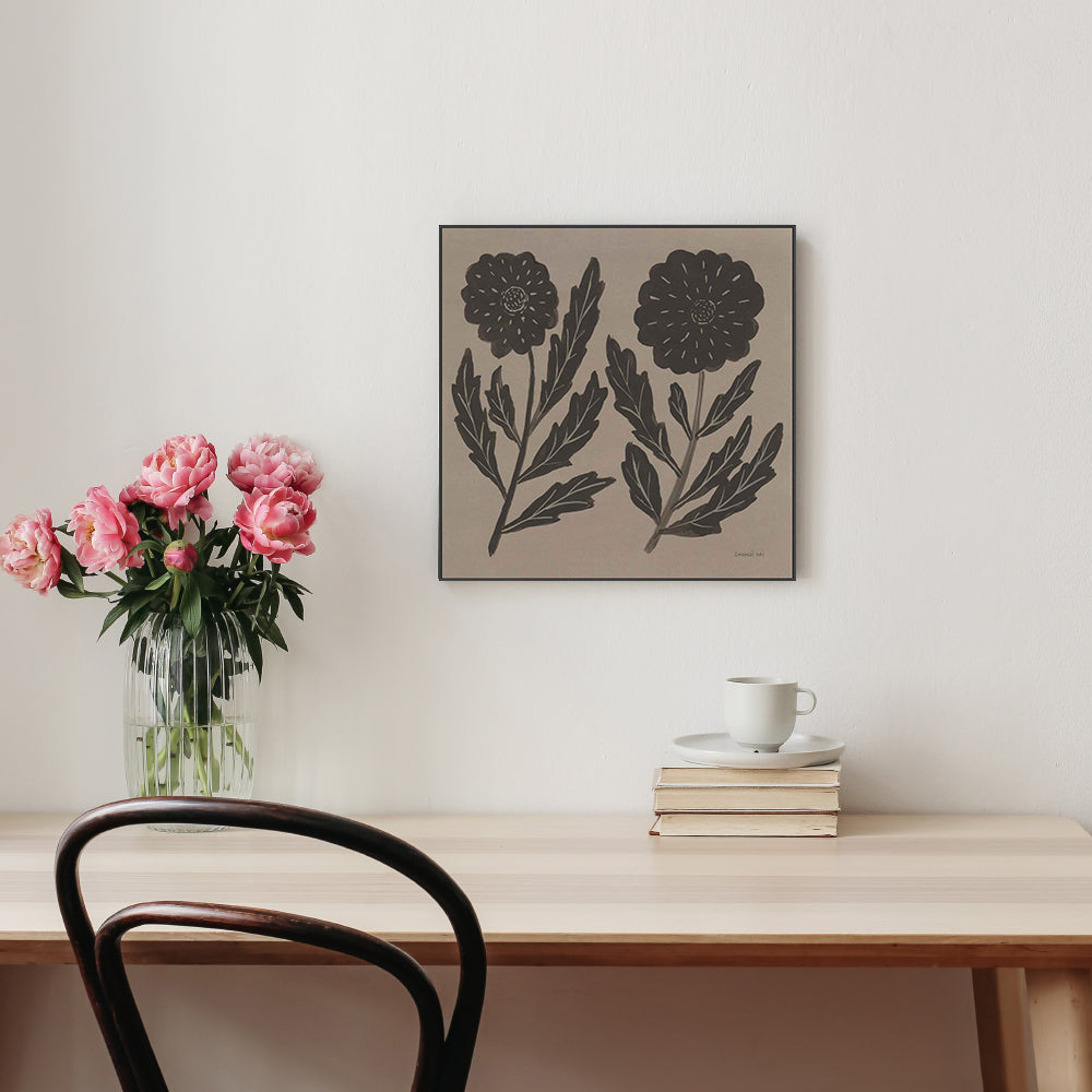 wall-art-print-canvas-poster-framed-Brown Abstract Flowers, Style B , By Danhui Nai-GIOIA-WALL-ART