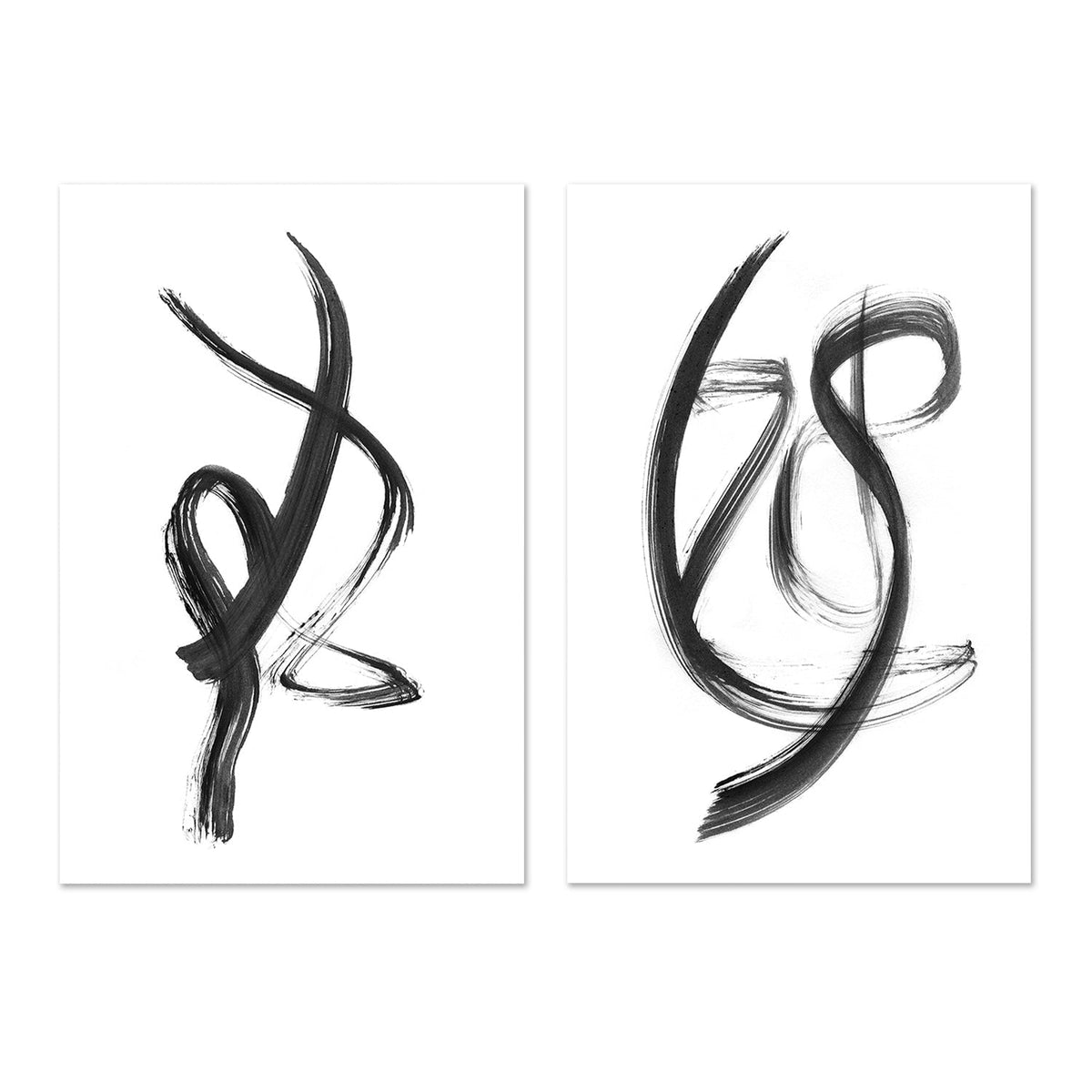wall-art-print-canvas-poster-framed-Brush Stroke Style A & B, Set Of 2-by-Danushka Abeygoda-Gioia Wall Art