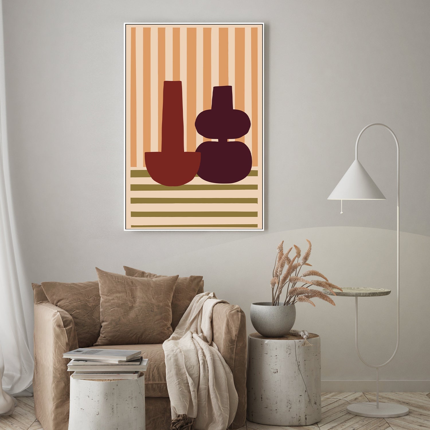 wall-art-print-canvas-poster-framed-Burgundry Twin Vases, By Margaux Fugier-GIOIA-WALL-ART