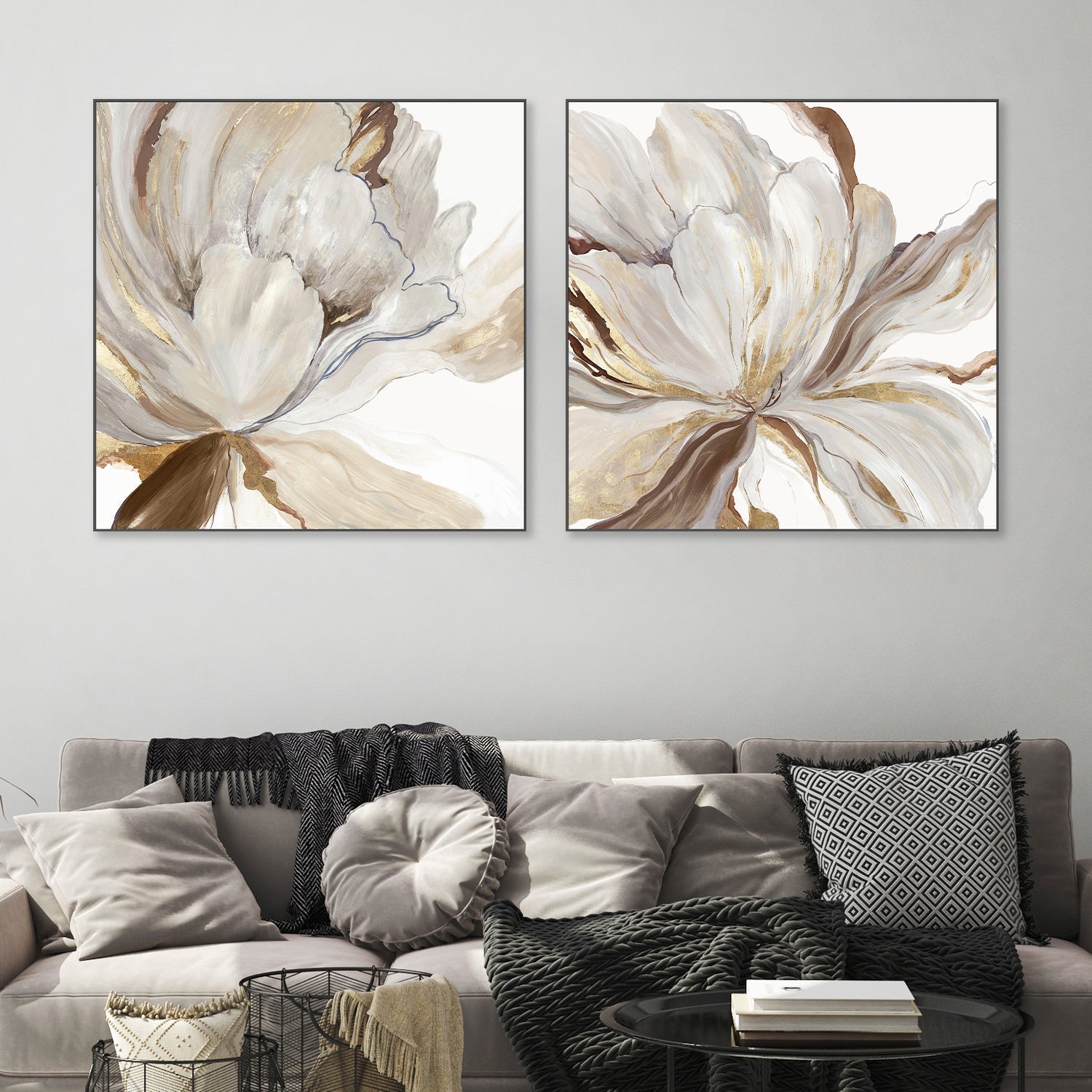 wall-art-print-canvas-poster-framed-Butterfly Flower, Style A & B, Set Of 2 , By Asia Jensen-6