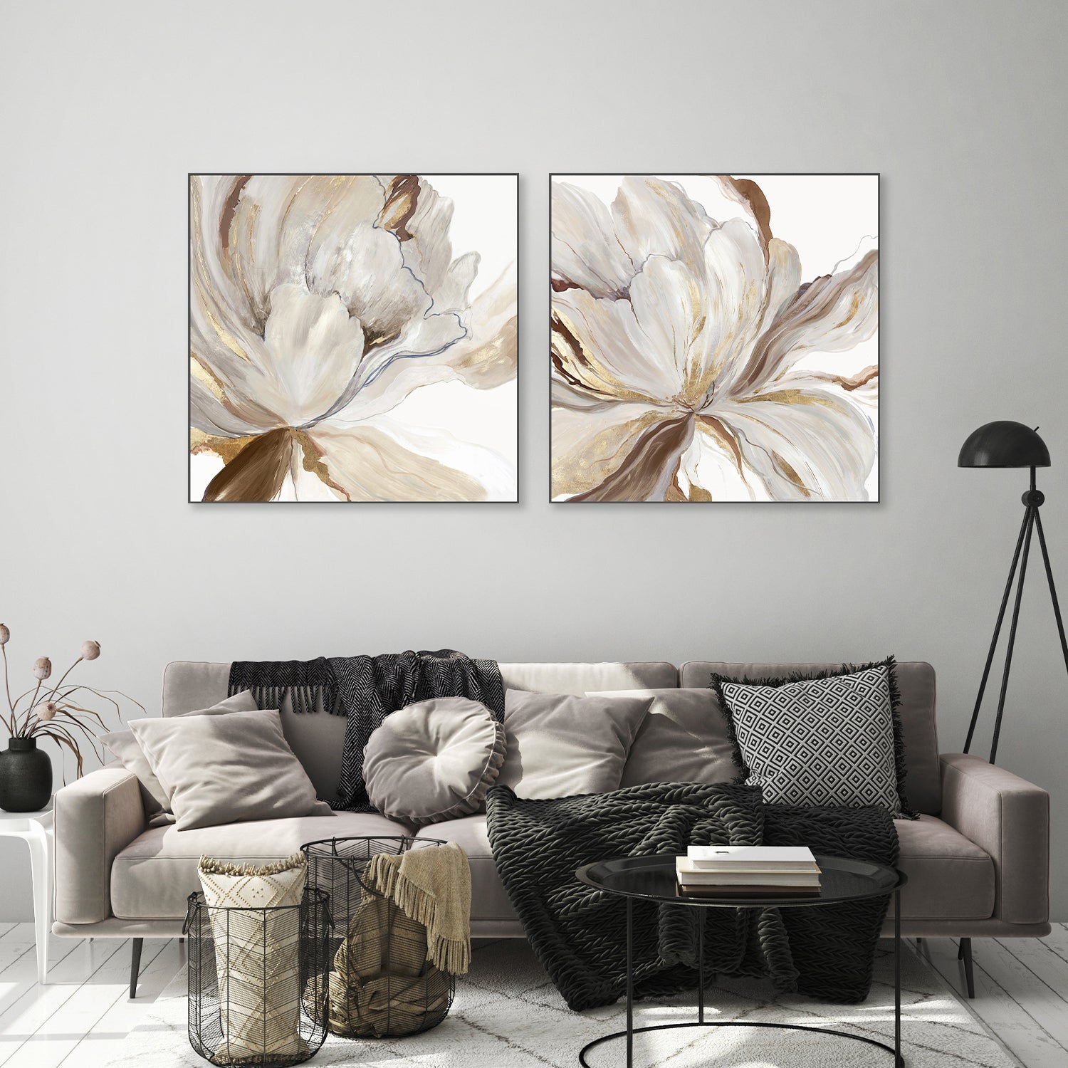 wall-art-print-canvas-poster-framed-Butterfly Flower, Style A & B, Set Of 2 , By Asia Jensen-7