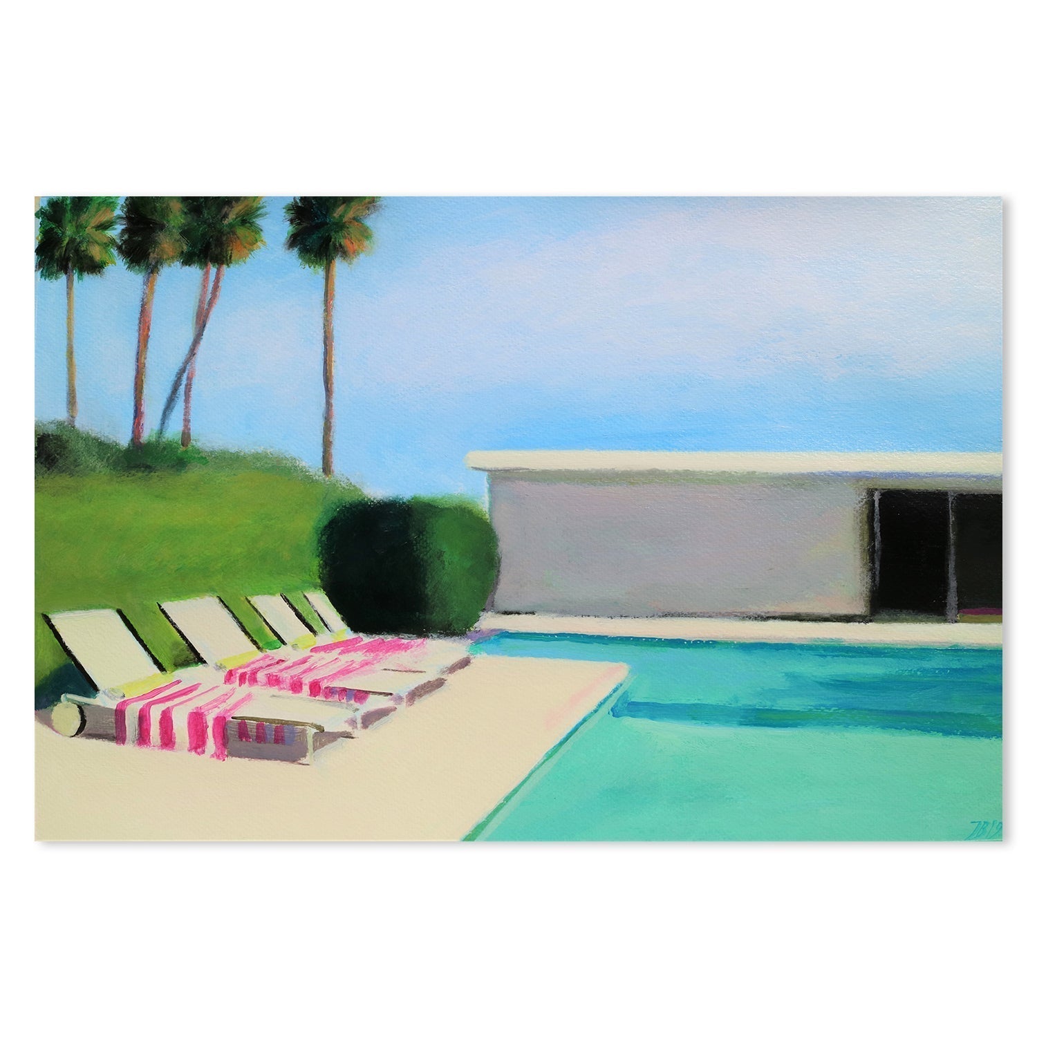 wall-art-print-canvas-poster-framed-By The Swimming Pool-by-Ieva Baklane-Gioia Wall Art