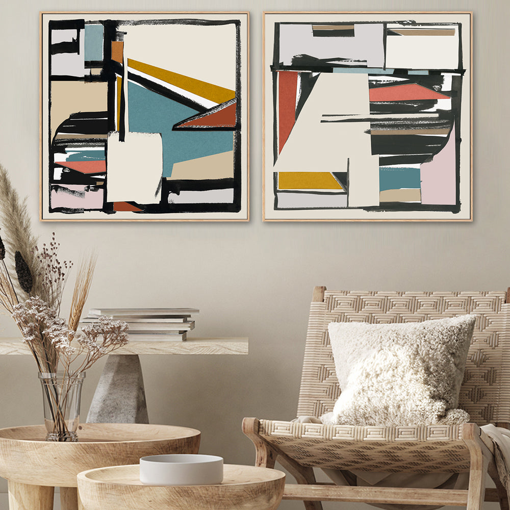 wall-art-print-canvas-poster-framed-C Black and Tan , Style A & B, Set Of 2 , By Cartissi , By cartissi-1