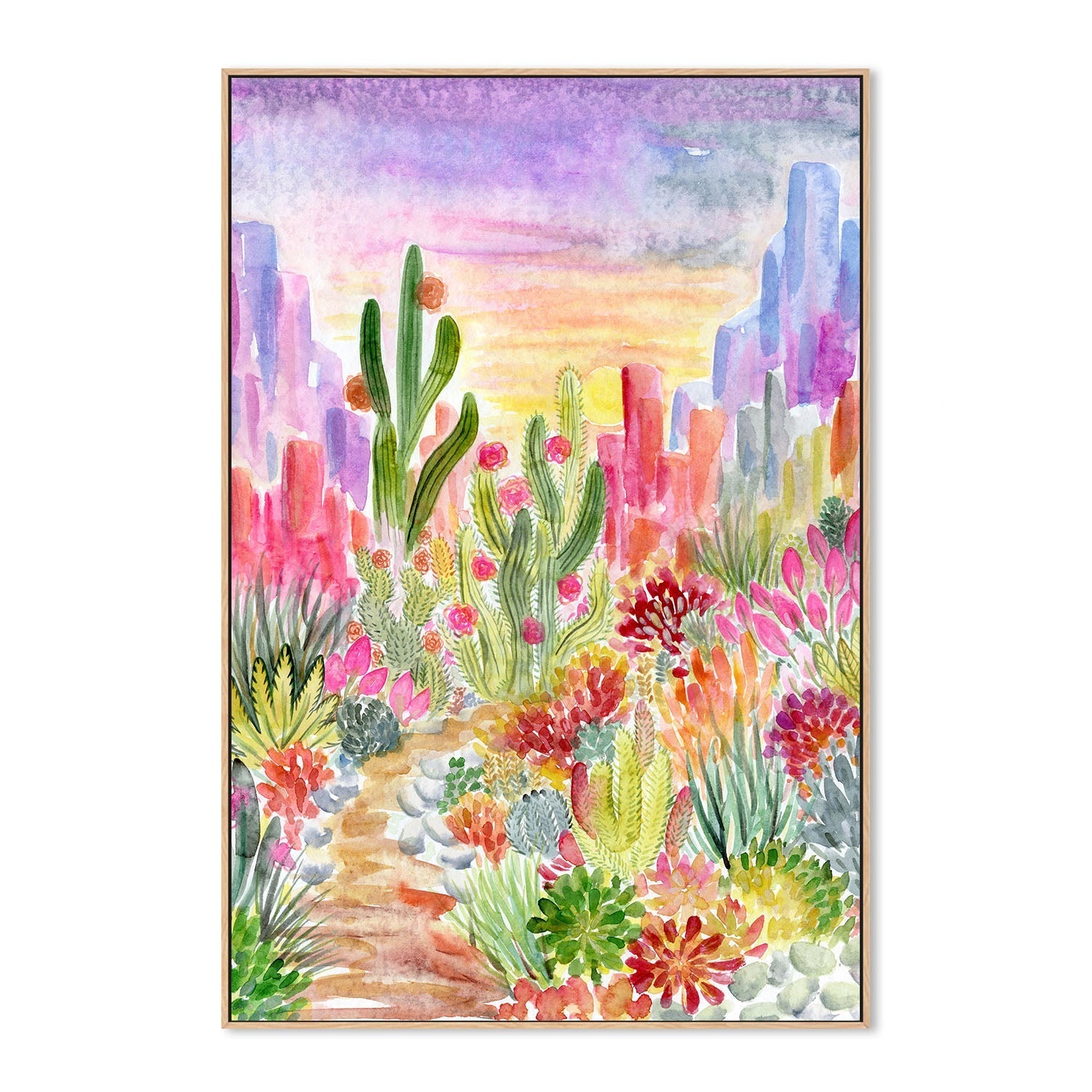 wall-art-print-canvas-poster-framed-Cactus Garden , By Jessie Mitchelson-4