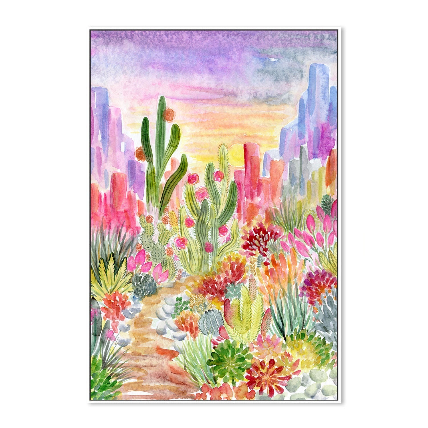 wall-art-print-canvas-poster-framed-Cactus Garden , By Jessie Mitchelson-5