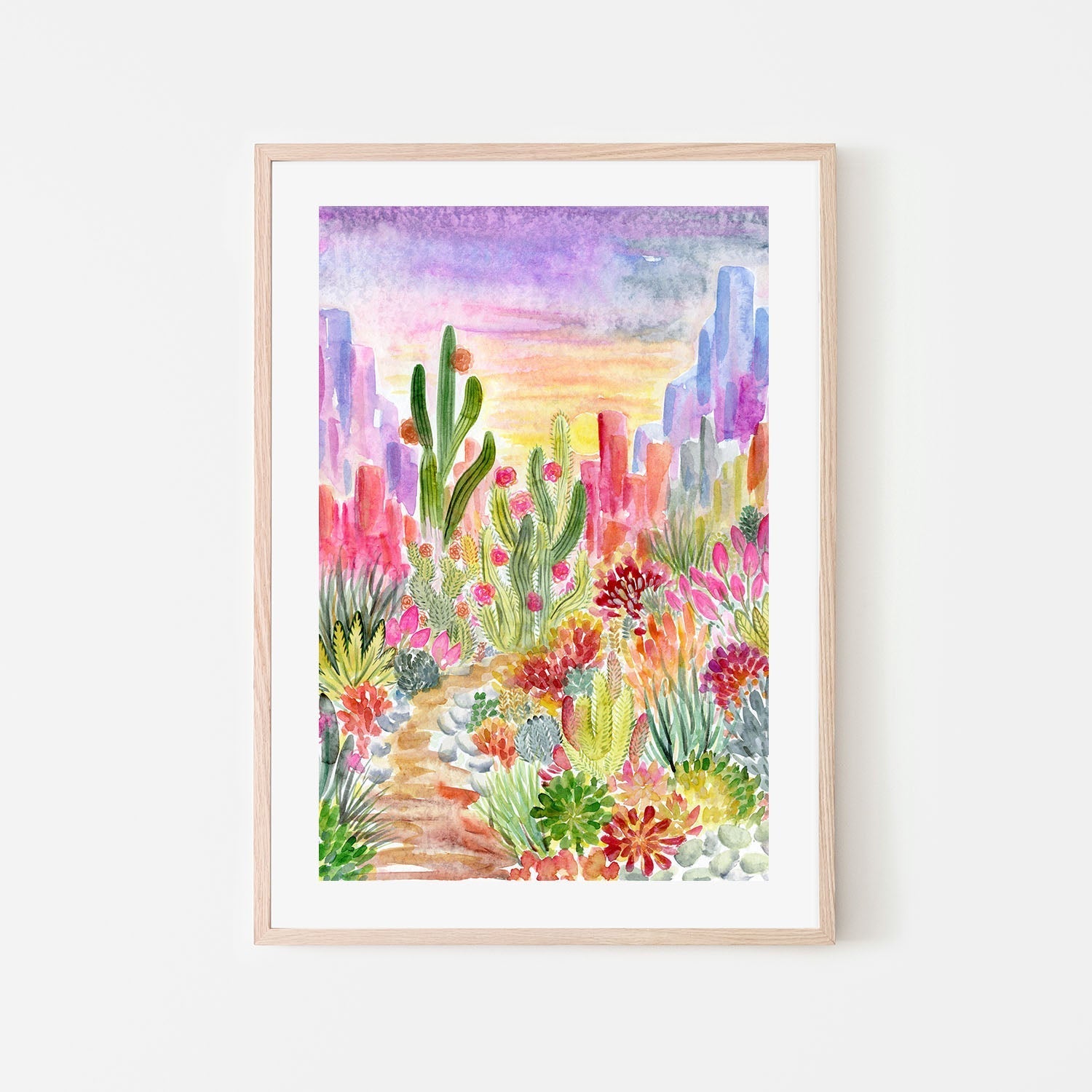 wall-art-print-canvas-poster-framed-Cactus Garden , By Jessie Mitchelson-6