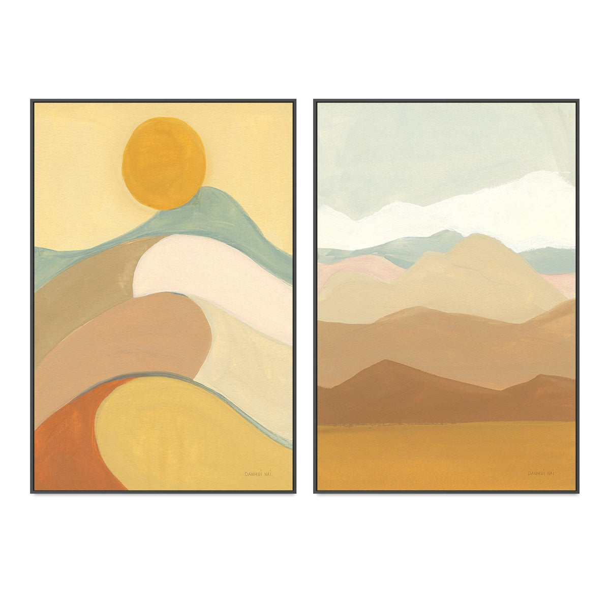 wall-art-print-canvas-poster-framed-Claifornia Sun & Hills, Set Of 2 , By Danhui Nai-GIOIA-WALL-ART