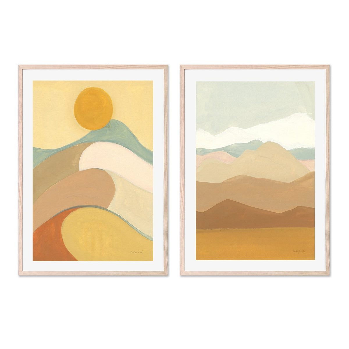 wall-art-print-canvas-poster-framed-Claifornia Sun & Hills, Set Of 2 , By Danhui Nai-GIOIA-WALL-ART