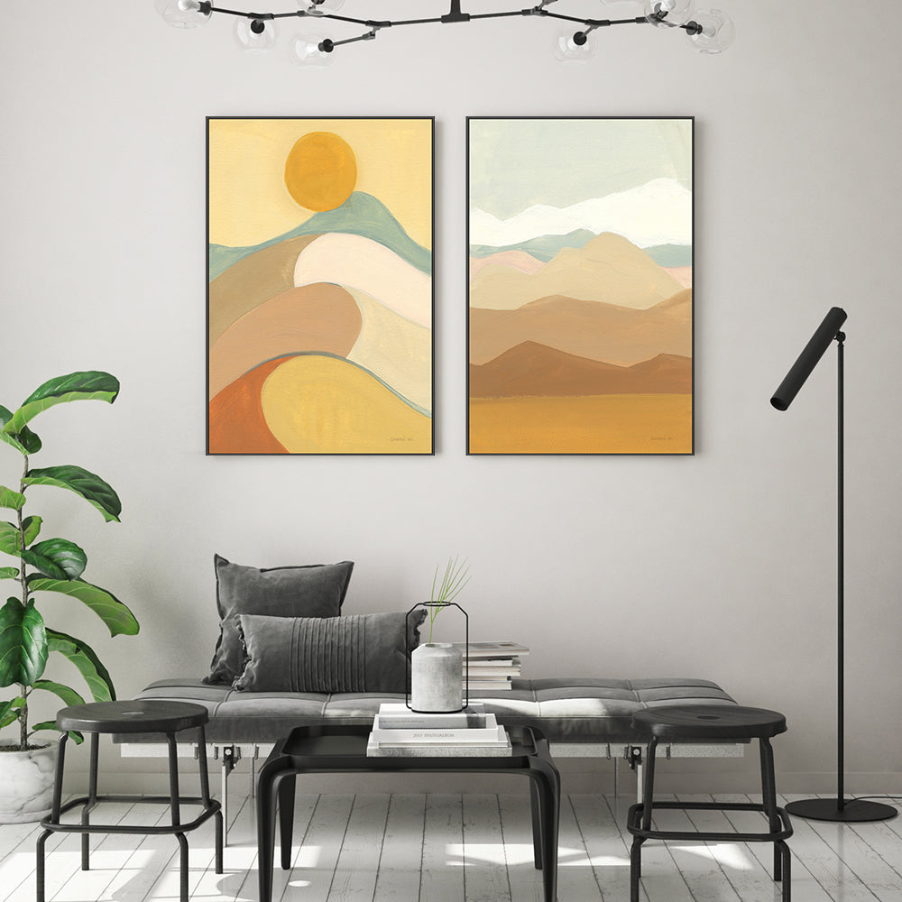 wall-art-print-canvas-poster-framed-Claifornia Sun & Hills, Set Of 2 , By Danhui Nai-GIOIA-WALL-ART