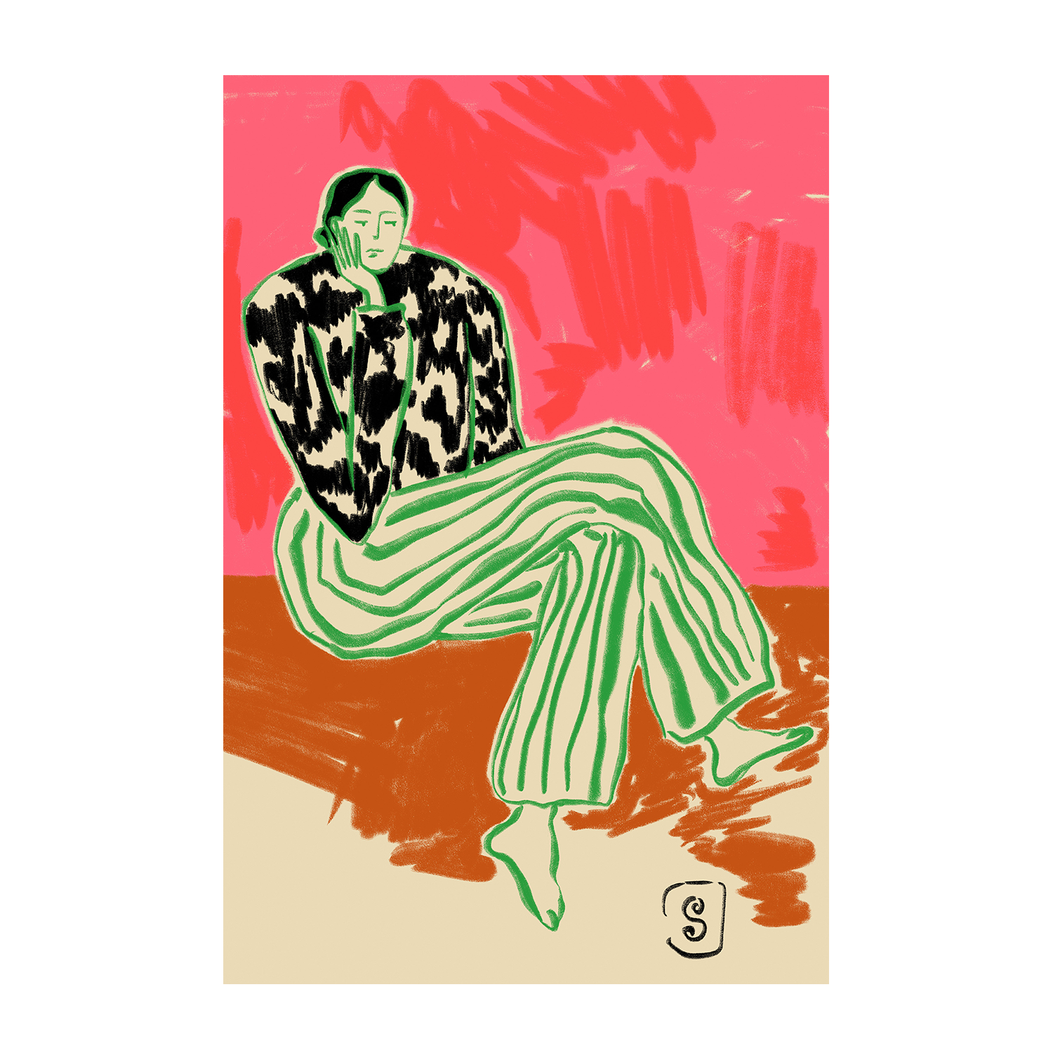 wall-art-print-canvas-poster-framed-Calm Woman Portrait , By Sandra Poliakov-1