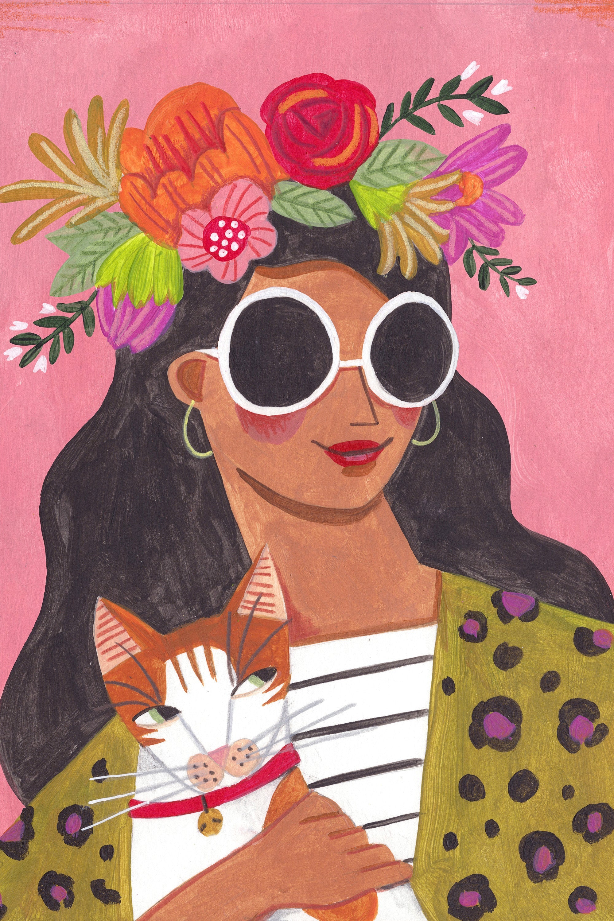 wall-art-print-canvas-poster-framed-Cat Lady-1